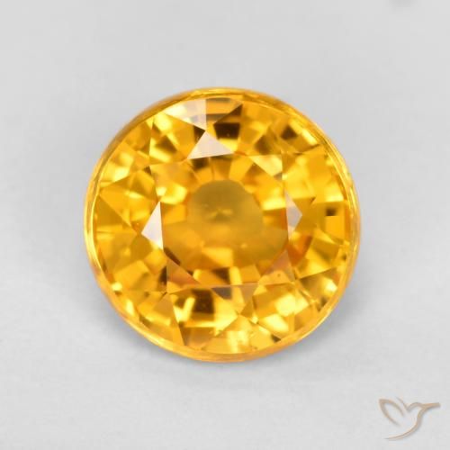0.83ct Натуральный Средний апельсин Сапфир, Круглый, VVS-VS