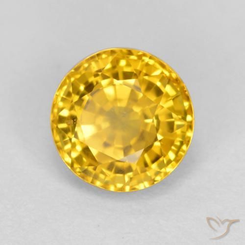 0.75ct Натуральный Золотой Сапфир, Круглый, VVS-VS