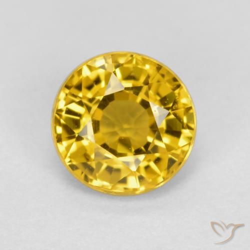 0.69ct Натуральный Золотой Сапфир, Круглый, VVS-VS