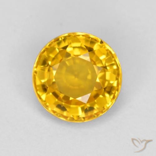 0.65ct Натуральный Золотой Сапфир, Круглый, VVS-VS