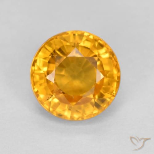0.75ct Натуральный Средний апельсин Сапфир, Круглый, Чистота VS