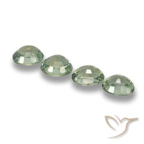 3.42 карата, натуральный Medium Light Green Сапфир, Овал, VVS-VS
