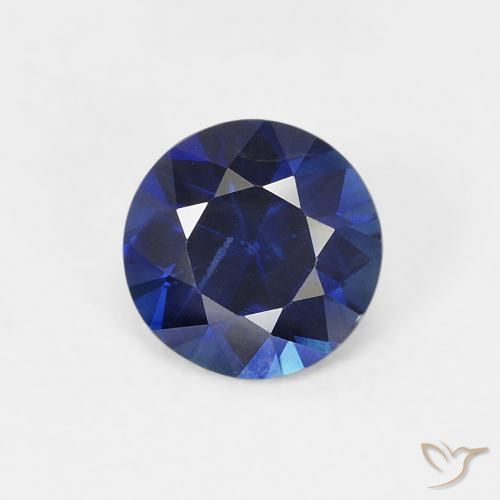 0.58ct Натуральный Сумеречный синий Сапфир, Круглый, VVS-VS