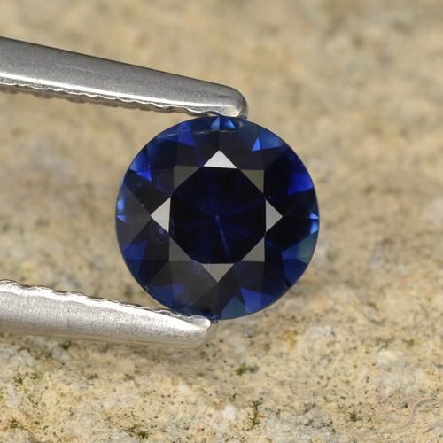 0.57ct Натуральный Сумеречный синий Сапфир, Круглый, VVS-VS