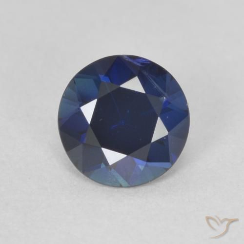 0.51ct Натуральный Сумеречный синий Сапфир, Круглый, VVS-VS