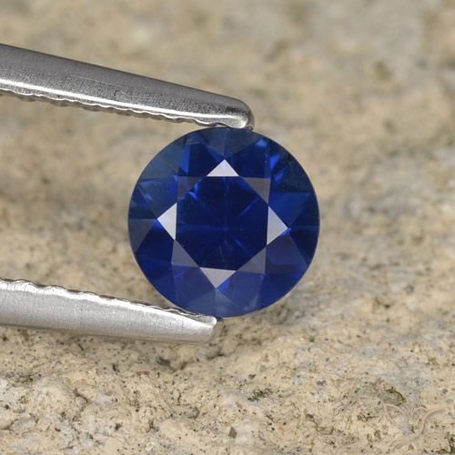 0.54ct Натуральный Темно-синий Сапфир, Круглый, VVS-VS