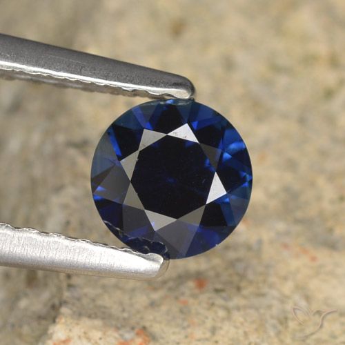 0.57ct Натуральный Сумеречный синий Сапфир, Круглый, VVS-VS
