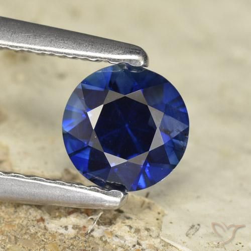 0.56ct Натуральный Сумеречный синий Сапфир, Круглый, VVS-VS