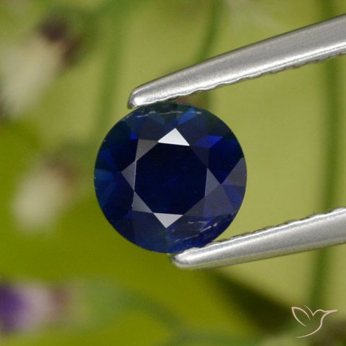 0.77ct Натуральный Сумеречный синий Сапфир, Круглый, VVS-VS