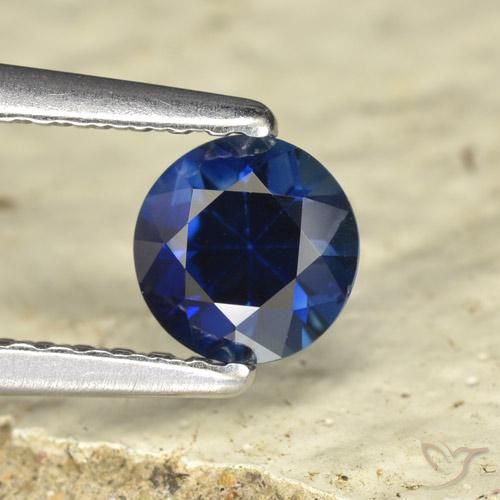 0.58ct Натуральный Сумеречный синий Сапфир, Круглый, VVS-VS