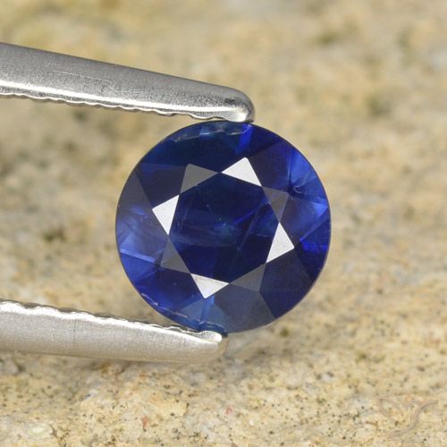 0.57ct Натуральный Темно-синий Сапфир, Круглый, Чистота VS