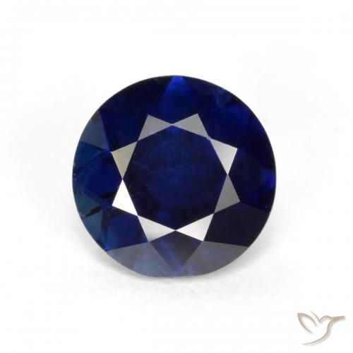 0.56ct Натуральный Темно-синий Сапфир, Круглый, Чистота VS