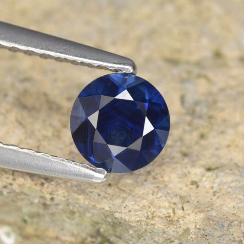 0.64ct Натуральный Сумеречный синий Сапфир, Круглый, VVS-VS