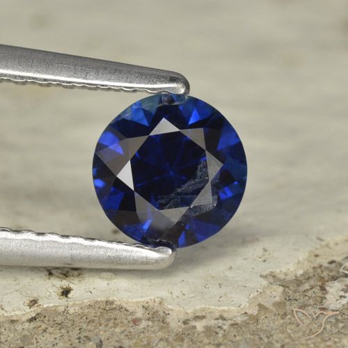 0.67ct Натуральный Сумеречный синий Сапфир, Круглый, Чистота VS
