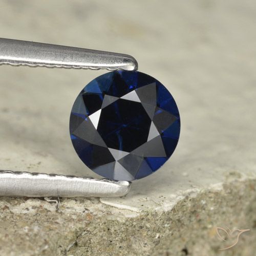 0.70ct Натуральный Сумеречный синий Сапфир, Круглый, VVS-VS