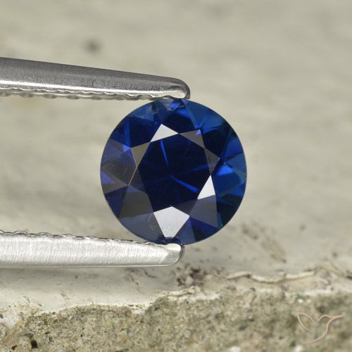0.73ct Натуральный Сумеречный синий Сапфир, Круглый, VVS-VS