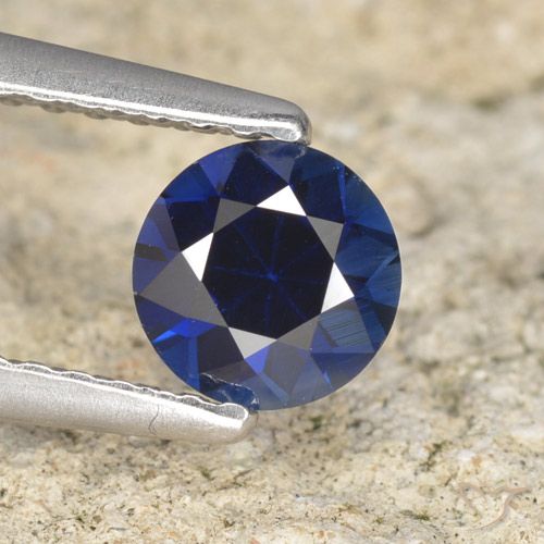 0.66ct Натуральный Сумеречный синий Сапфир, Круглый, Чистота VVS