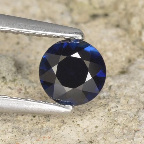0.55ct Натуральный Сумеречный синий Сапфир, Круглый, Чистота VVS