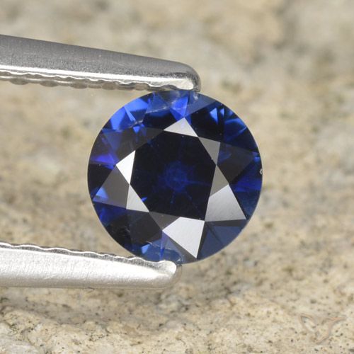 0.52ct Натуральный Темно-синий Сапфир, Круглый, Чистота VVS