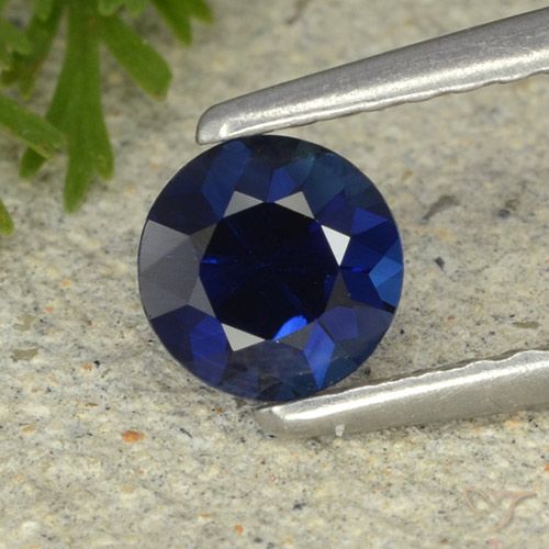 0.53ct Натуральный Темно-синий Сапфир, Круглый, Чистота VVS