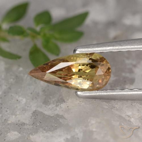 0.72ct Натуральный Light Earth Orange Сапфир, Форма груши, Чистота VS