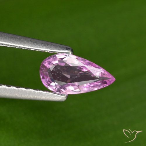 0.41ct Натуральный Средне-темно-фиолетовый Сапфир, Форма груши, Чистота VS