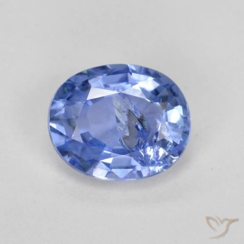 0.75ct Натуральный Пастельно-синий Сапфир, Овал, SI