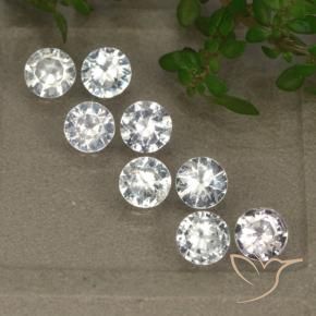 2.79 карата, натуральный Белый Сапфир, Огранка Круг, Чистота VS