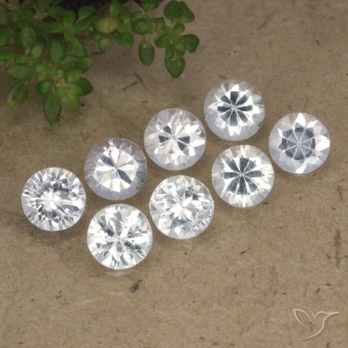 3.22 карата, натуральный Белый Сапфир, Круглый, Чистота VS