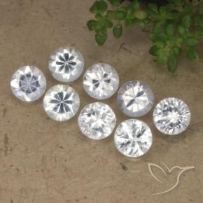 3.22 карата, натуральный Белый Сапфир, Круглый, Чистота VS