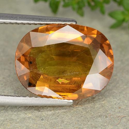 7.82ct Натуральный Коричневато-оранжевый Сапфир, Овал, VS-SI