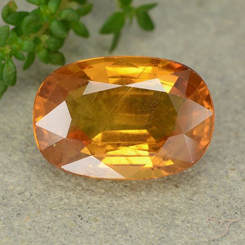 5.99ct Натуральный Средний апельсин Сапфир, Овал, VS-SI