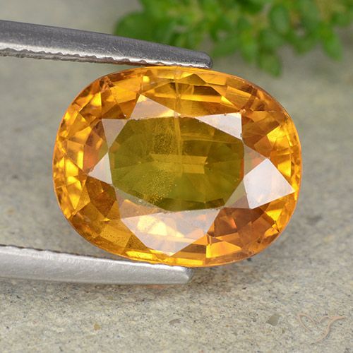 5.98ct Натуральный Средний апельсин Сапфир, Овал, VS-SI