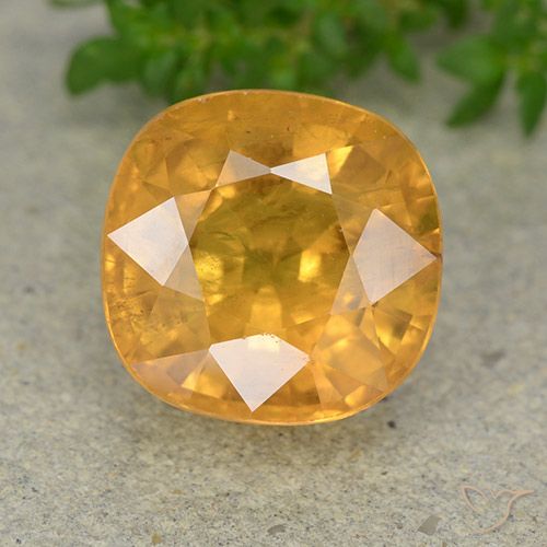 7.15ct Натуральный Средний апельсин Сапфир, Подушка, VS-SI