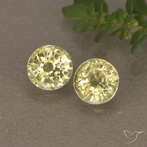 0.97ctw Натуральный Medium Light-Yellow Сапфир, Круглый, VVS-VS