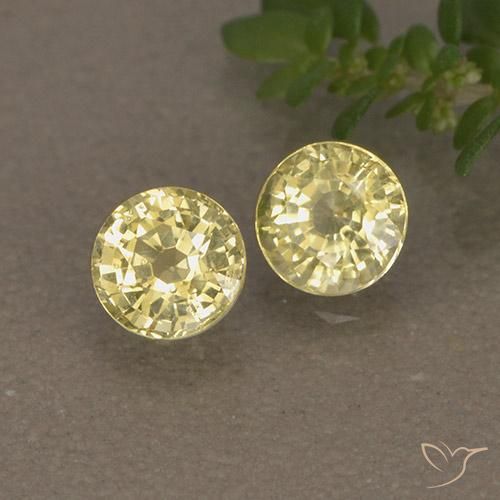 0.97 карата, натуральный Medium Light-Yellow Сапфир, Круглый, VVS-VS