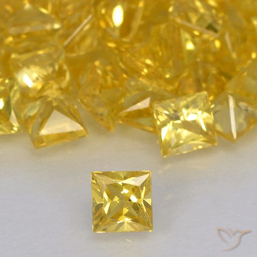 0.15ct Натуральный Золотой Сапфир, Квадрат, VVS-VS