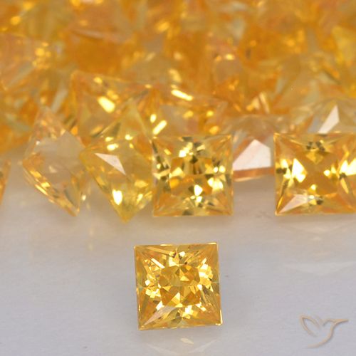0.18ct Натуральный Золотой Сапфир, Квадрат, VVS-VS