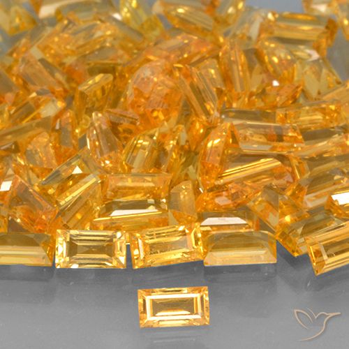0.26ct Натуральный Средний апельсин Сапфир, Огранка Багет, VVS-VS