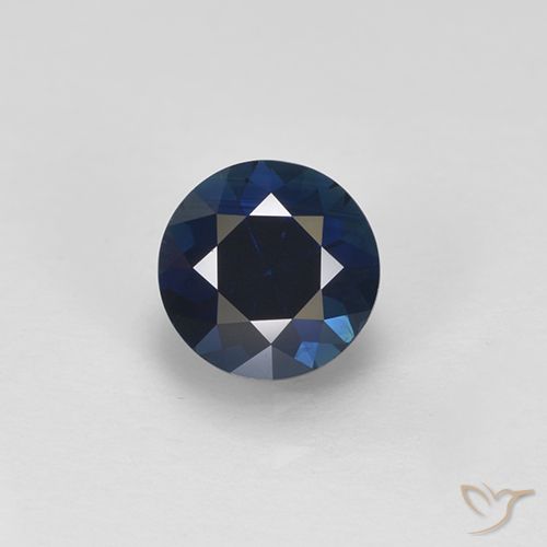 0.58ct Натуральный Ночной синий Сапфир, Круглый, VVS-VS