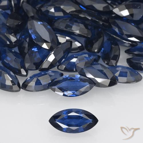 0.67ct Натуральный Темно-синий Сапфир, Маркиза, VVS-VS