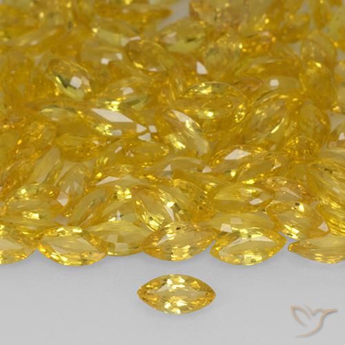 0.20ct Натуральный Золотой Сапфир, Маркиза, VVS-VS