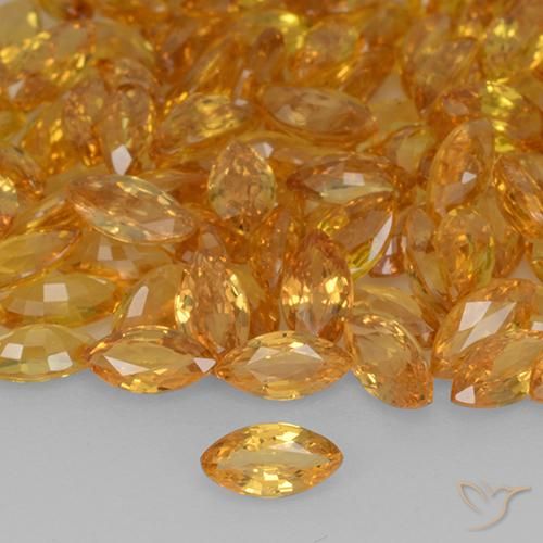 0.20ct Натуральный Золотой Сапфир, Маркиза, VVS-VS