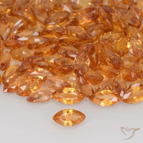 0.20ct Натуральный Тигровый апельсин Сапфир, Маркиза, VVS-VS