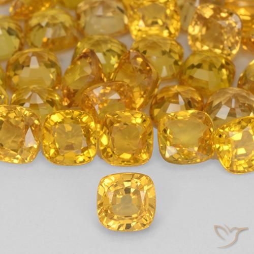 0.49ct Натуральный Золотой Сапфир, Подушка, VVS-VS