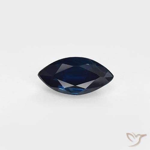 0.96ct Натуральный Темно-синий Сапфир, Маркиза, VVS-VS