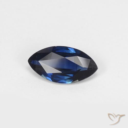0.96ct Натуральный Темно-синий Сапфир, Маркиза, VVS-VS