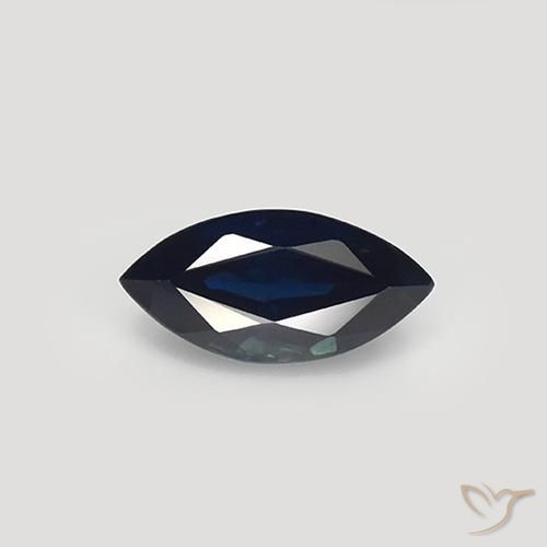 1.07ct Натуральный Черновато-синий Сапфир, Маркиза, VVS-VS