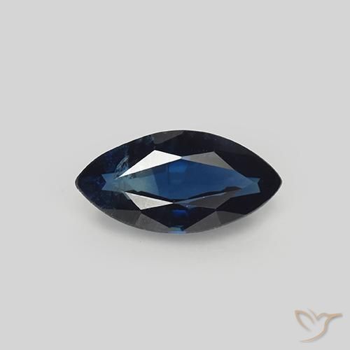 1.02ct Натуральный Темно-синий Сапфир, Маркиза, Чистота VS