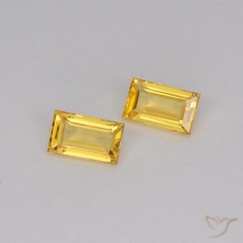 0.75 карата, натуральный Золотой Сапфир, Огранка Багет, Чистота VS